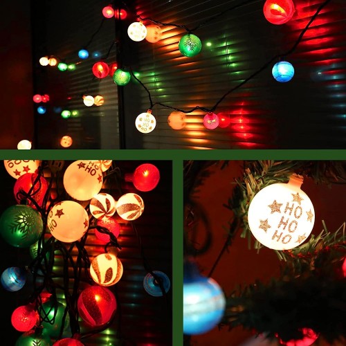 itayak Christmas Ball Ornament Lights, 28ft 25 Bulbs Christmas Tree String Light, Indoor Christmas Lights,Plug in Expandable Wire Lights for Christmas Holiday Party 