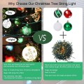 itayak Christmas Ball Ornament Lights, 28ft 25 Bulbs Christmas Tree String Light, Indoor Christmas Lights,Plug in Expandable Wire Lights for Christmas Holiday Party