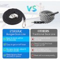 Itayak Boat Bungee Dock Line, 10-18ft Shock Absorption Elastic Mooring Anchor Rope Stretch Cord with Stainless Steel Clip Accessories for Boat